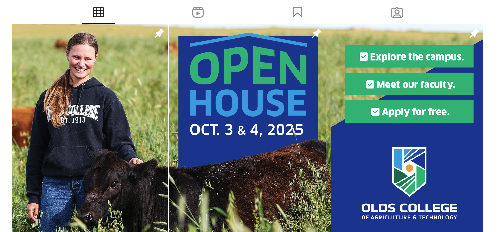 Olds College pinned social media banner